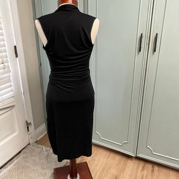 All Saints Black Wrap Dress Size 6 LBD - Picture 2 of 5